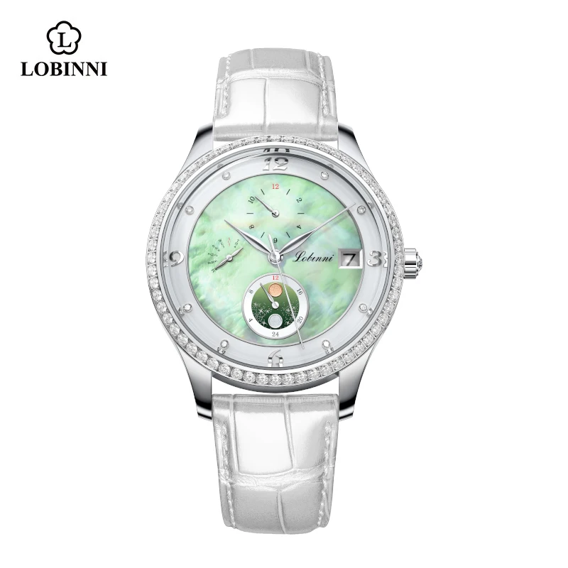 

LOBINNI Women Original Automatic Movement Wrist Watch 50m Water Resistant Date Month Calendar Mechanical Watches Gifts