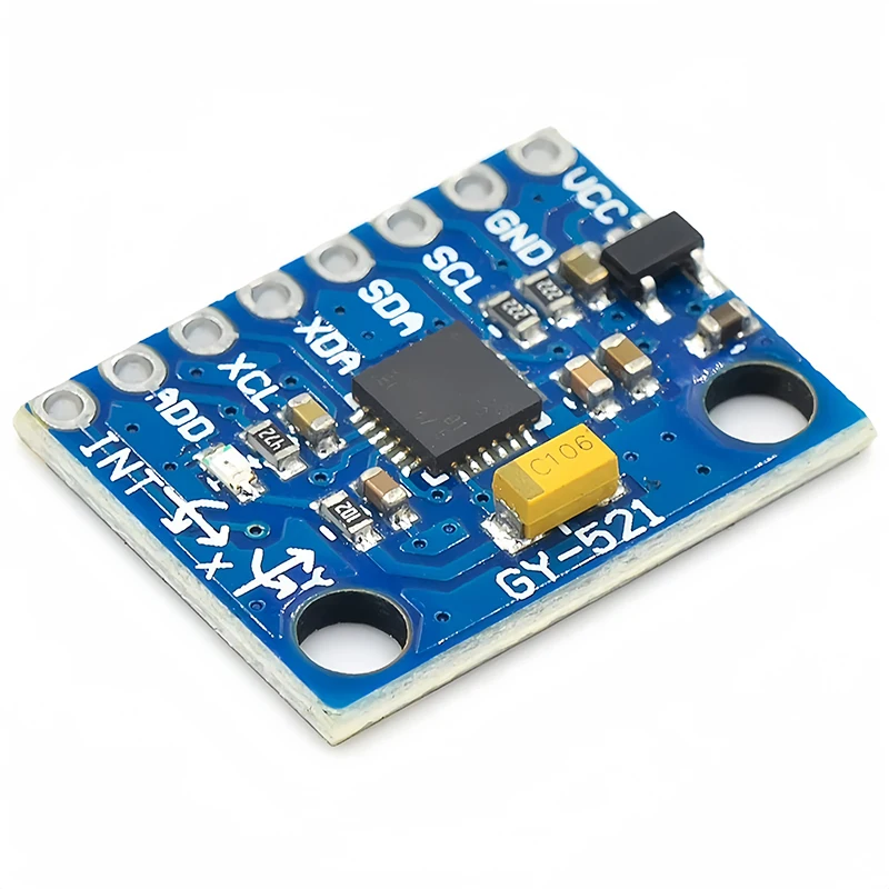 1 ensemble de capteurs Gyroscope analogiques IIC I2C GY-521 MPU-6050 MPU6050 3 axes + Module accéléromètre pour Arduino avec broches 3-5V DC