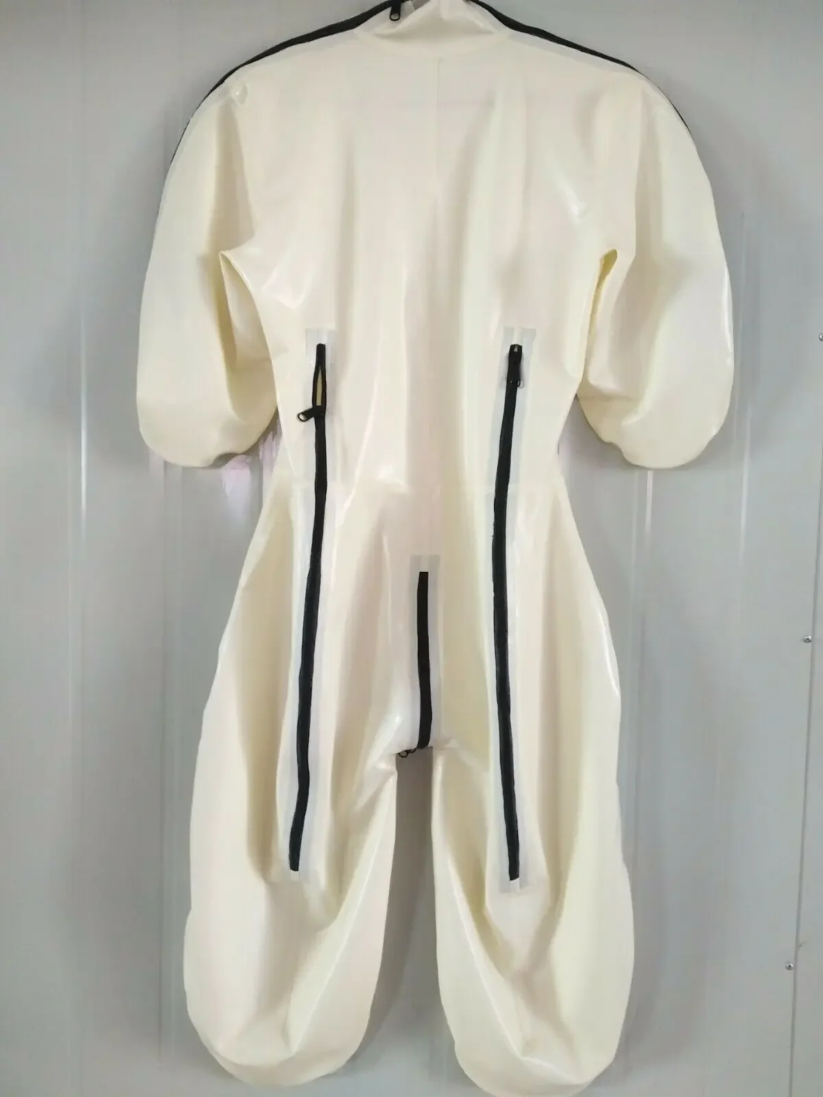 

Gummi Latexanzug Zentai Catsuit Rubber Cosplay White Bodysuit 0.4mm Size S-XXL Halloween