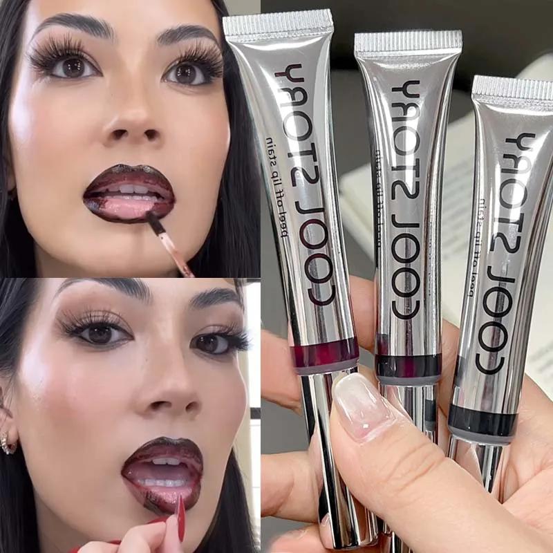 9 colori Impermeabile Peel Off Lip Liner Tattoo Lipgloss Matte a lunga durata Lip Tint Marrone Contorno Labbra strappanti Macchia Cosmetici
