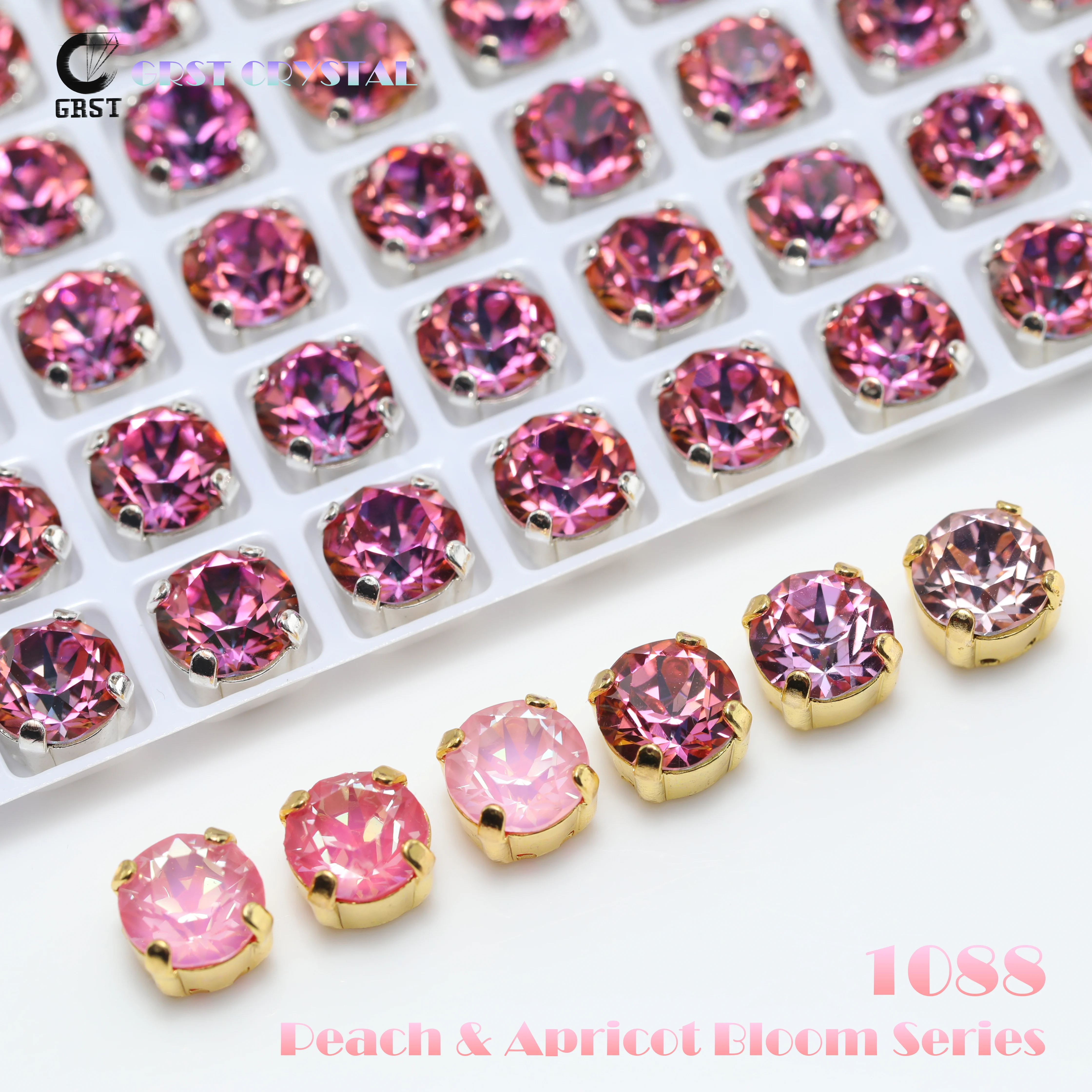 

Shiny Crystal Peach Apricot Bloom Series Xirius Chaton Pointed Back Claw Rhinestones For DIY Bags Shoes Wedding Dress Supplies