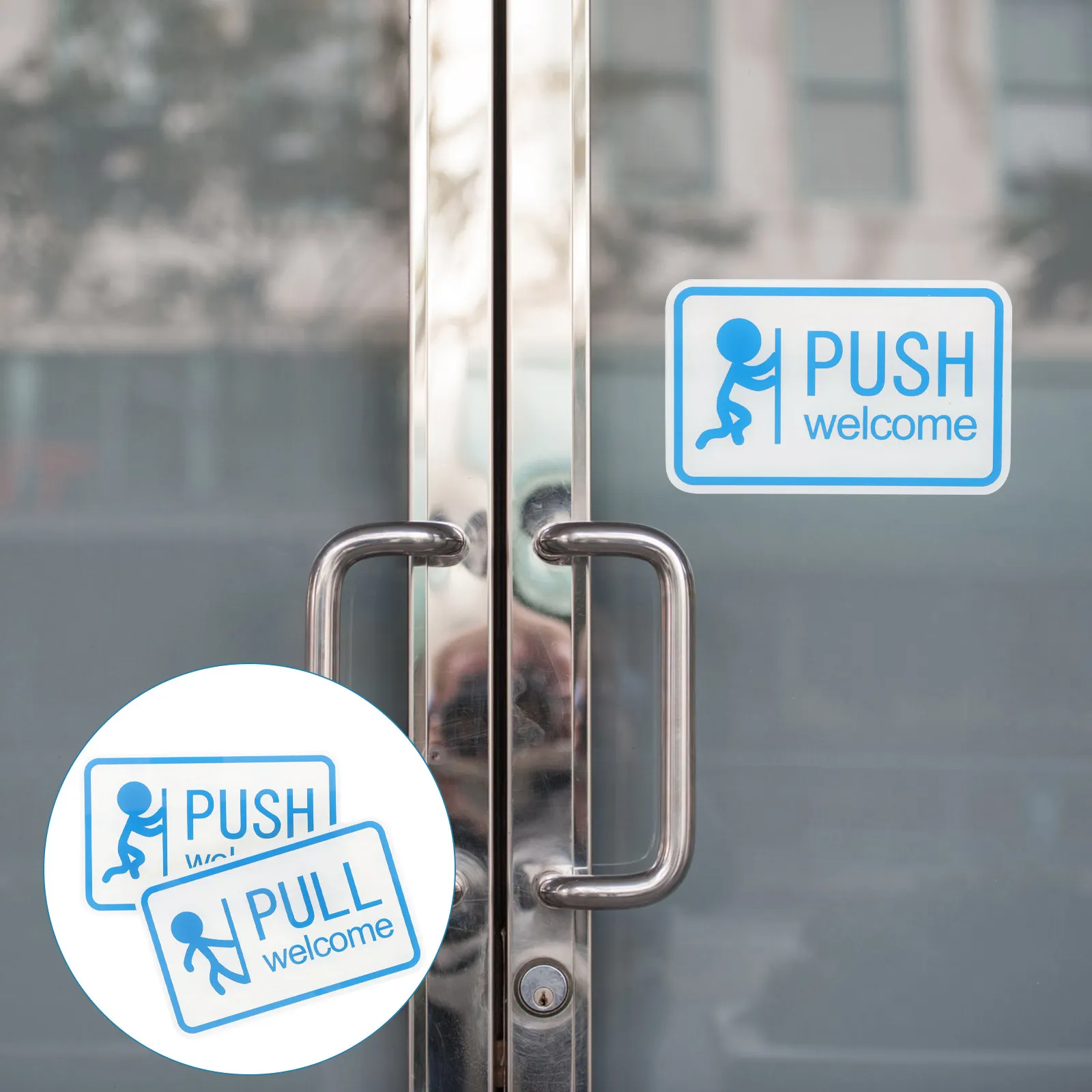 

2Pcs Pull Push Door Signs Acrylic Door Pull Push Indication Signs for Glass Entrance Doors Hotel Store Office Restroom