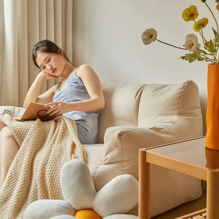 Minisofá perezoso de tela, asiento individual informal de dibujos animados para dormitorio, balcón, Tatami de lectura, muebles para el hogar