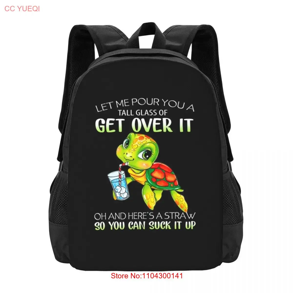 Let Me Pour You Un vaso alto de Get Over It Mochila de colaboración de tortuga Mochilas de ropa plegables lindas de gran capacidad