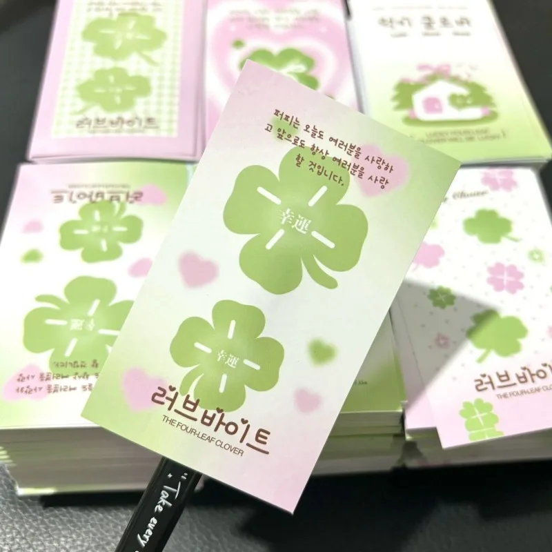 Kawaii Korean Ins Four-leaf Clover Theme Cultural Creative Stickers Handbook Sealing Sticker Packaged Material Original Stickers