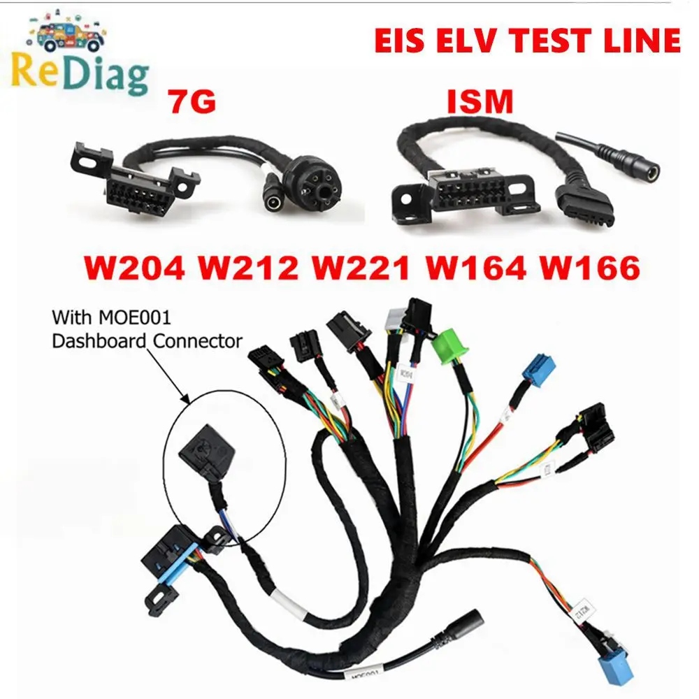 

Новинка, диагностические кабели EIS ELV 7G ISM MB ESL для Mercedes, работает вместе со стандартами памяти и CGDI MB 5 в 1 W204 W212 W221 W164 W166