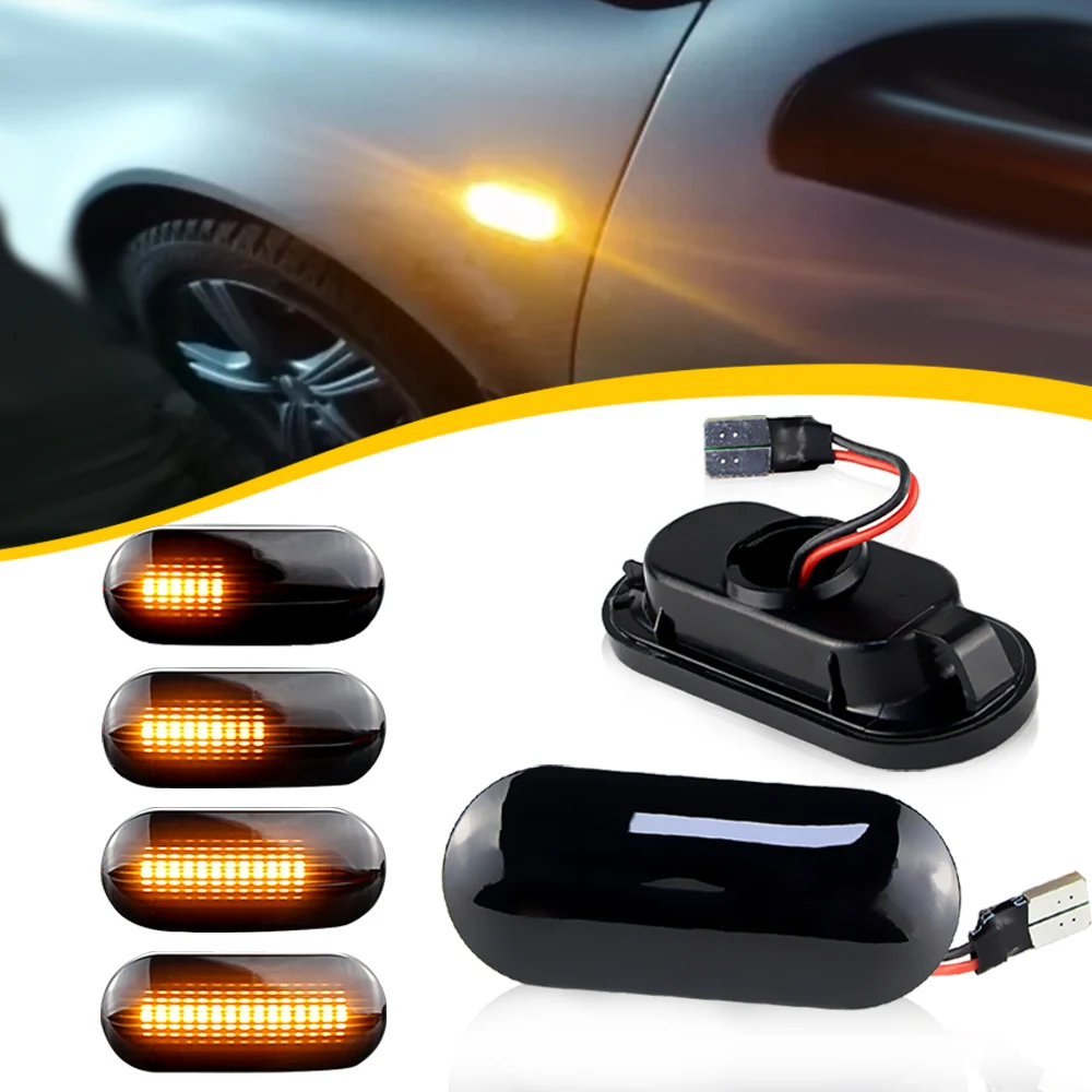 

2pcs For SEAT Ibiza 6L 2002-2008 Cordoba 1993-1999 Toledo 1M 1996-2006 LED Dynamic Side Marker Light Turn Signal Light T10