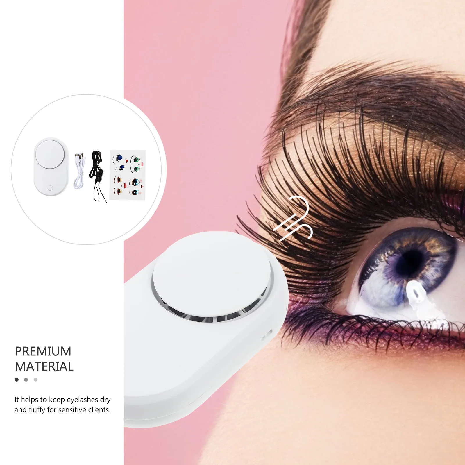 

Hair Mini Blow Fan White Travel Extensions Drying Fans Eyelash Extension Dryer Grafted Eyelash Tool Practical Long Use