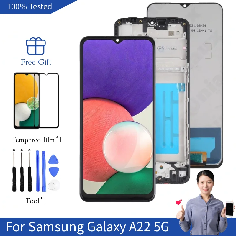 A22 Screen Replacement For Samsung Galaxy A22 5G Display SM-A226B SM-A226BR/DSN SM-A226L Touch Screen Digitizer SM-A226B/DS 6.6\