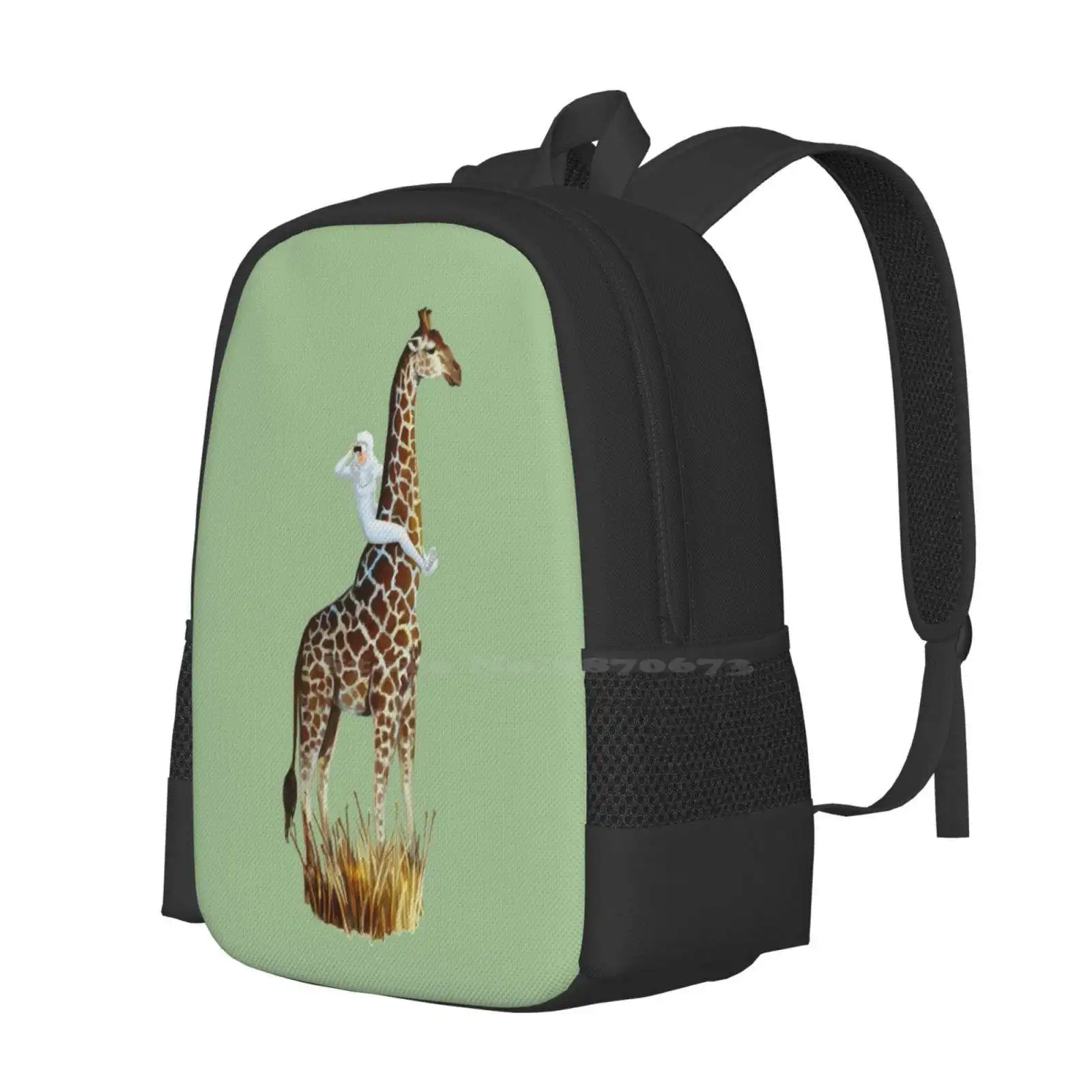 Lookout Hot Sale Backpack Fashion Bags Fun Giraffe Look Out Animal Pastel Bright