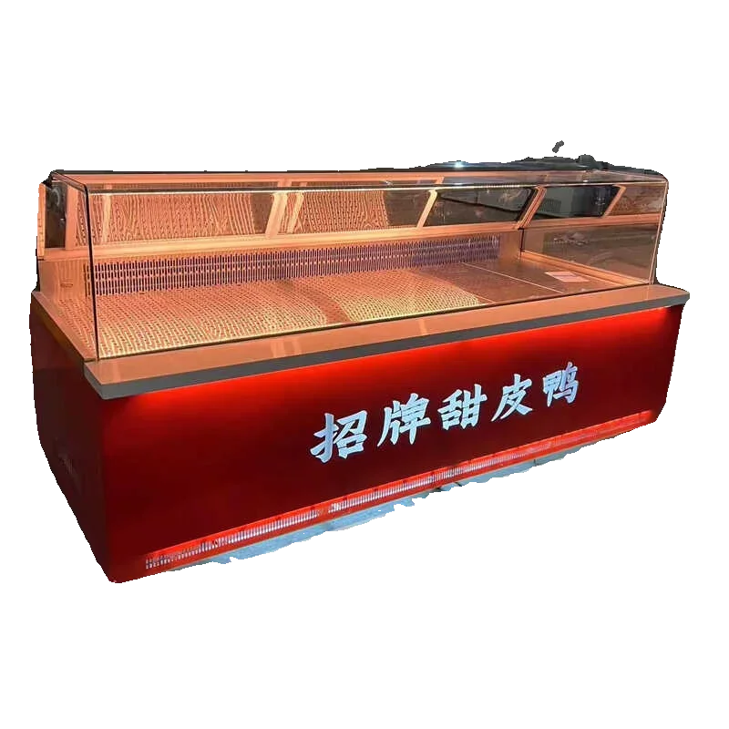 Distillation display cabinet for commercial cooked food and braised dishes, refrigerated and fresh, frost free and windless