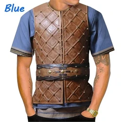3D Print Medieval Armor Graphic T Shirt For Men Cosplay Cool Casual Crew Neck Short Sleeve T Shirts Men Streetwear Tops Tees