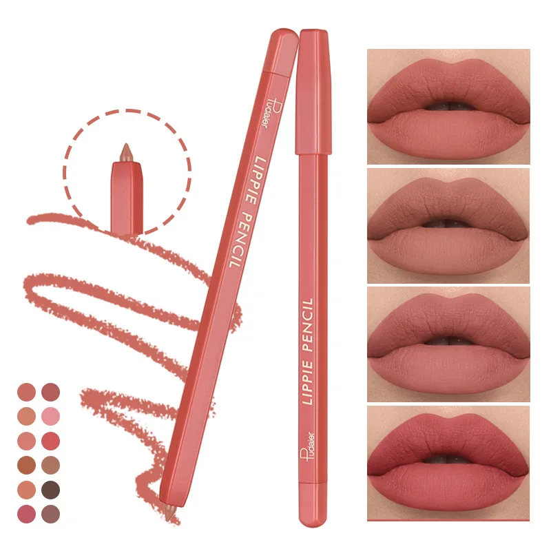 Matte Lipliner Pencil Sexy Red Non-stick Cup Lipstick Pen Long Lasting Smooth Waterproof Lipliner Pen Lip Makeup Cosmetic.