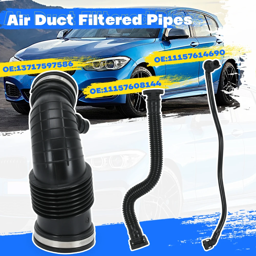 New Air Duct Filtered Pipe Air Intake Hose With Steel Ring For BMW F20 F21 F30 11157608144 11157614690 13717597586