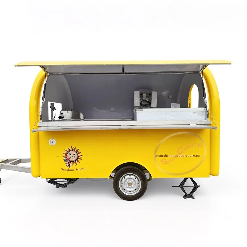 

Ice Cream Food Trailer, Hot Dog and Hamburger, Fast Food Cart, Mobile Food Truck