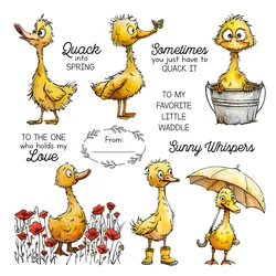 Mangocraft Cute Little Ducks In Rainy Day Cutting Dies Clear Stamp DIY Scrapbooking Metal Dies Silicone Stamp For Cards Albums