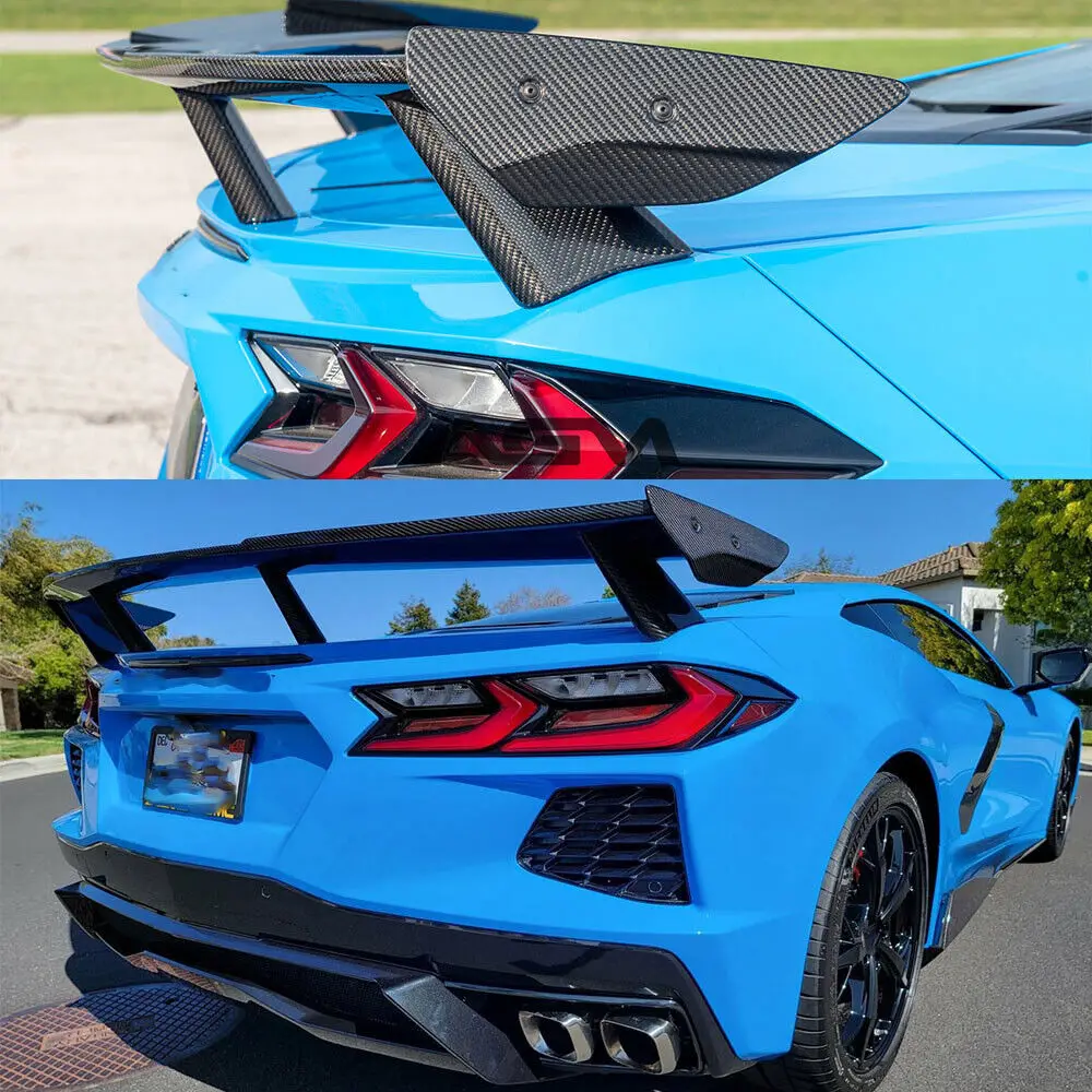 Carbon Fiber Rear Trunk Spoiler Wing for Chevrolet Corvette C8 2020 2021 Tail Spoiler Boot Lip Stingray C8 Trunk Wings Spoiler