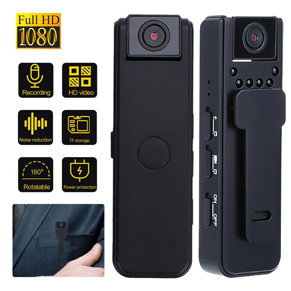 Mini Camera HD 1080P Digital Video Recorder Night Vision Body Cam Sports DV DVR Smart Home Security Surveillance Small Camcorder