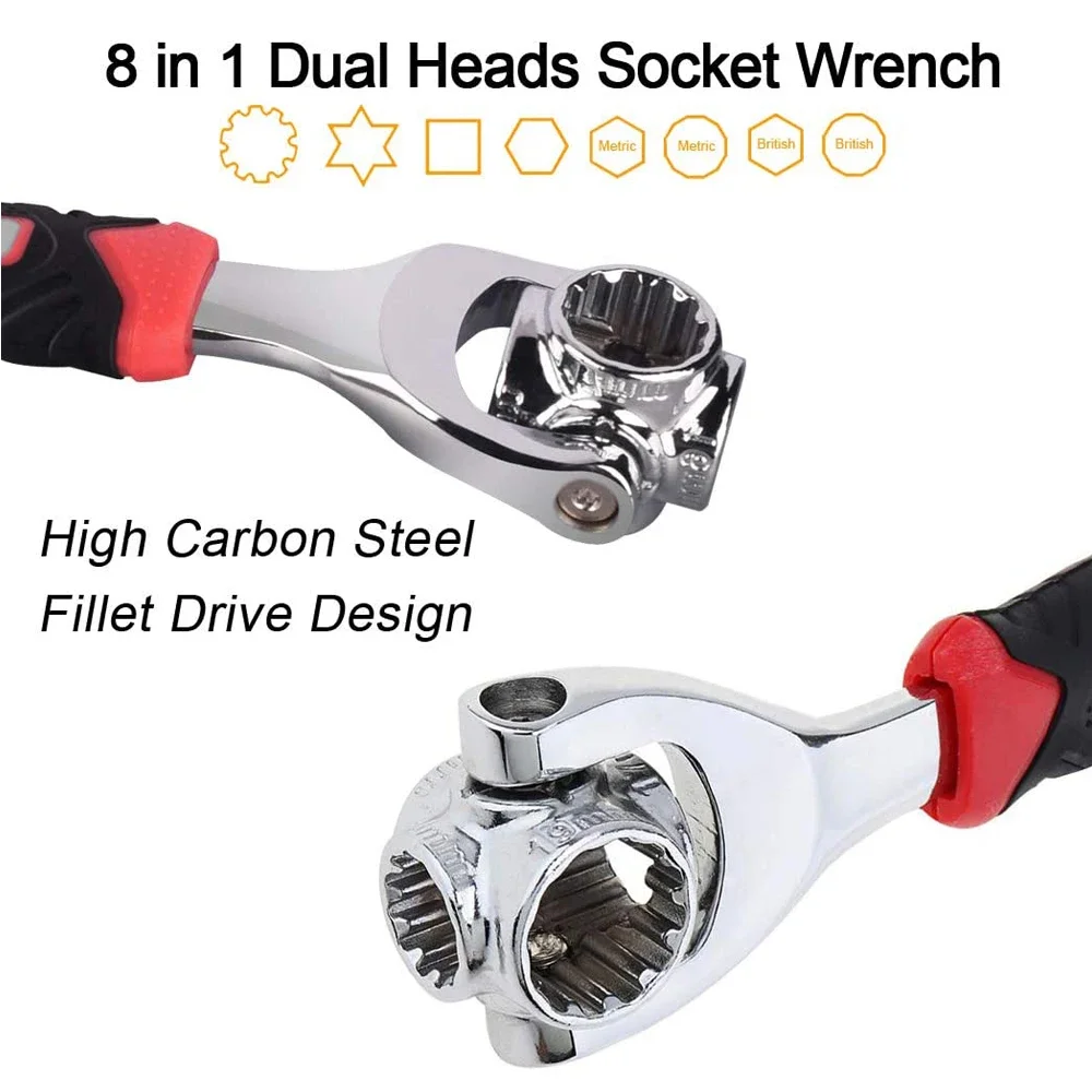 Wrench 48 in 1 Tools Socket Works with Spline Bolts 360 Degree Universial Furniture Car Repair Socket Torque Wrenchs Hand Tools