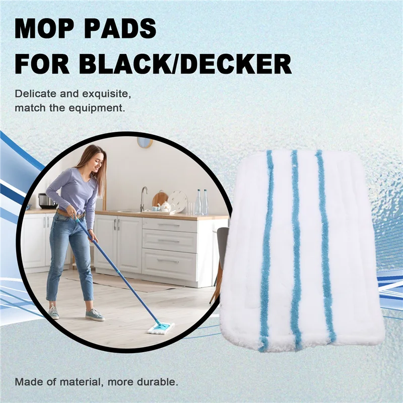 BBNV-Almohadillas de fregona para mopa a vapor Black/Decker FSM1600 1610 1620 1630 paño de limpieza de repuesto lavable