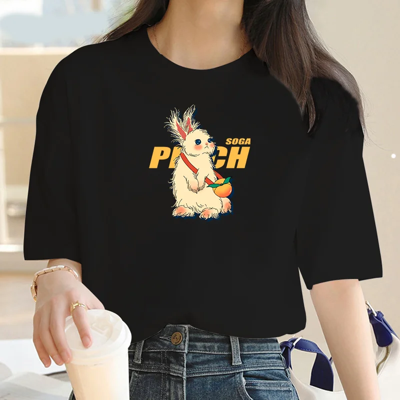 Bunny T-shirt 2024 Cartoon Ladies Summer Fashion Y2K crewneck Street retro casual short sleeve sports aesthetic T-shirt