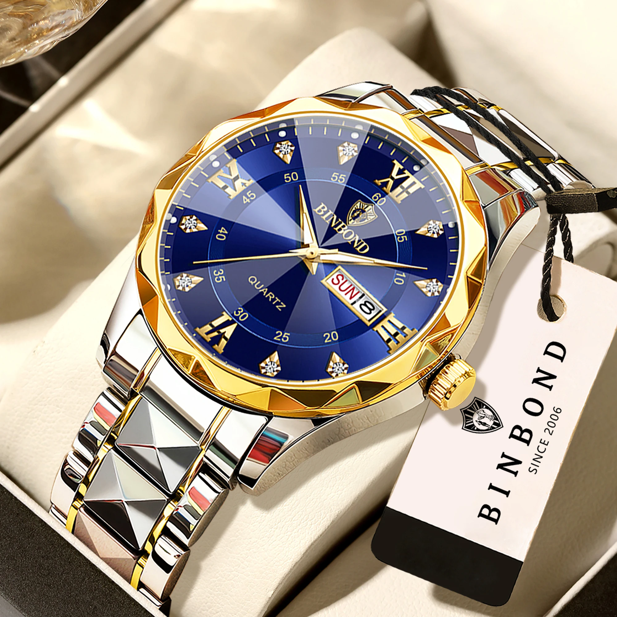 Men's Original Waterproof Quartz Watch with Week Display