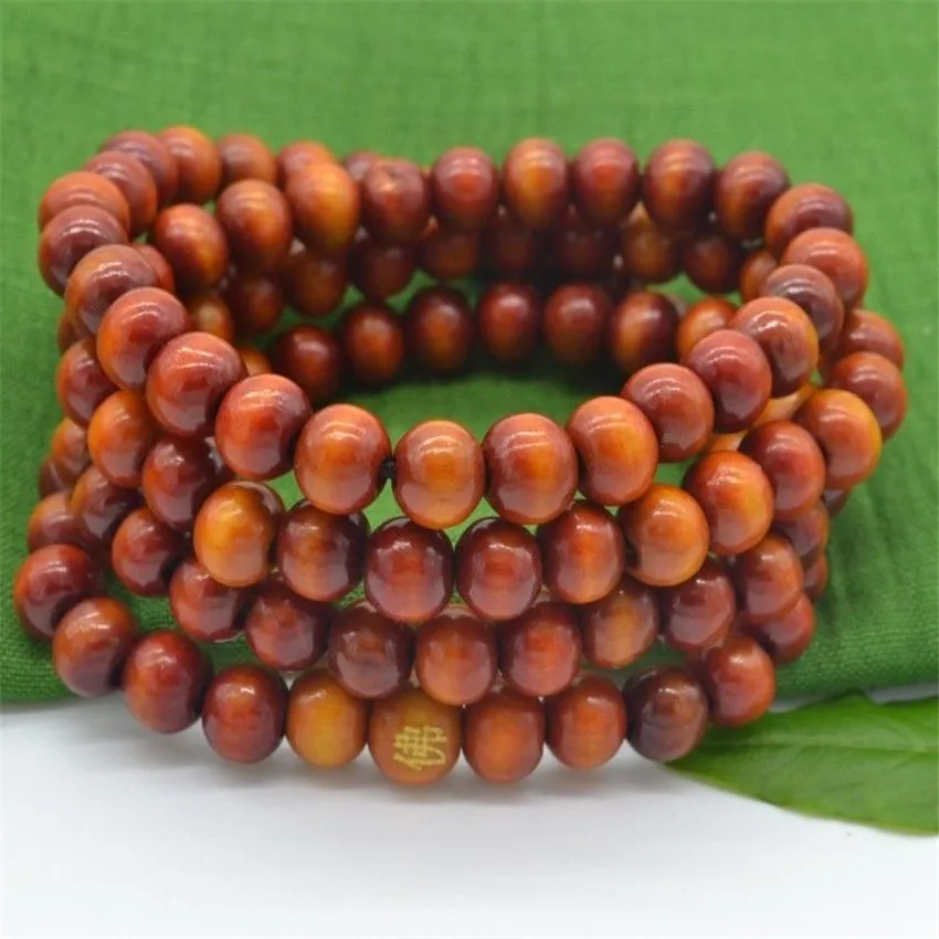 6mm Yellow Sandalwood Bracelet Jewelry Link Karma Wrap Health Teens Trendy 108 Beads Fragrant Sacred Women Prayer