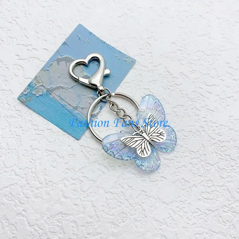 Elegant Butterfly Keychain Colorful Charm Handbag Decoration for Women Girl