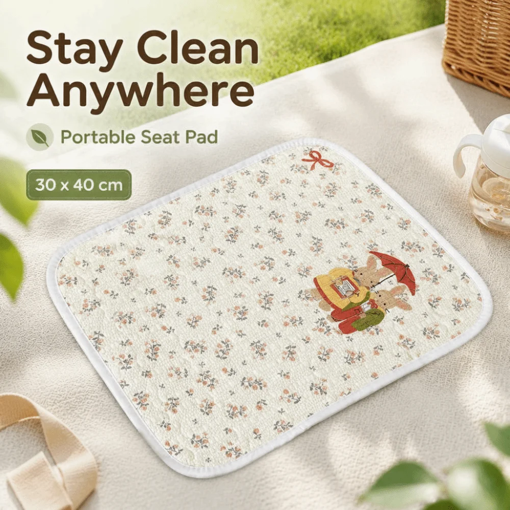 Polyester Portable Seat Pad Lightweight Portable Travel Seat Cover Protective Barrier Printed Pattern Seating Pad Train Travel