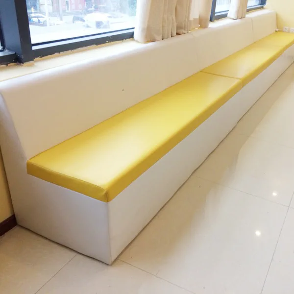 Soft bag long sofa stool with backrest Soft waiting area row chair Kindergarten training institution Long row rest sofa