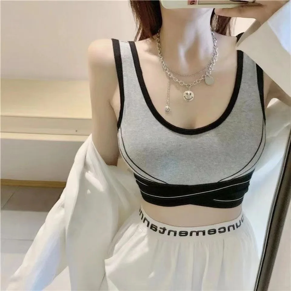 Sports Underwear Women's Running Bras Shock-proof Saggy-proof Tanks Camis Vest Fashion High Street Tanks Tops Tees Bar B3392