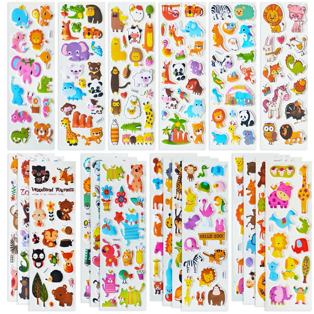 Cute Animals Stickers for Boys Girls Teachers Classroom Reward Crafts Scrapbooking Party Gifts 3D Puffy Different Stickers Bulk