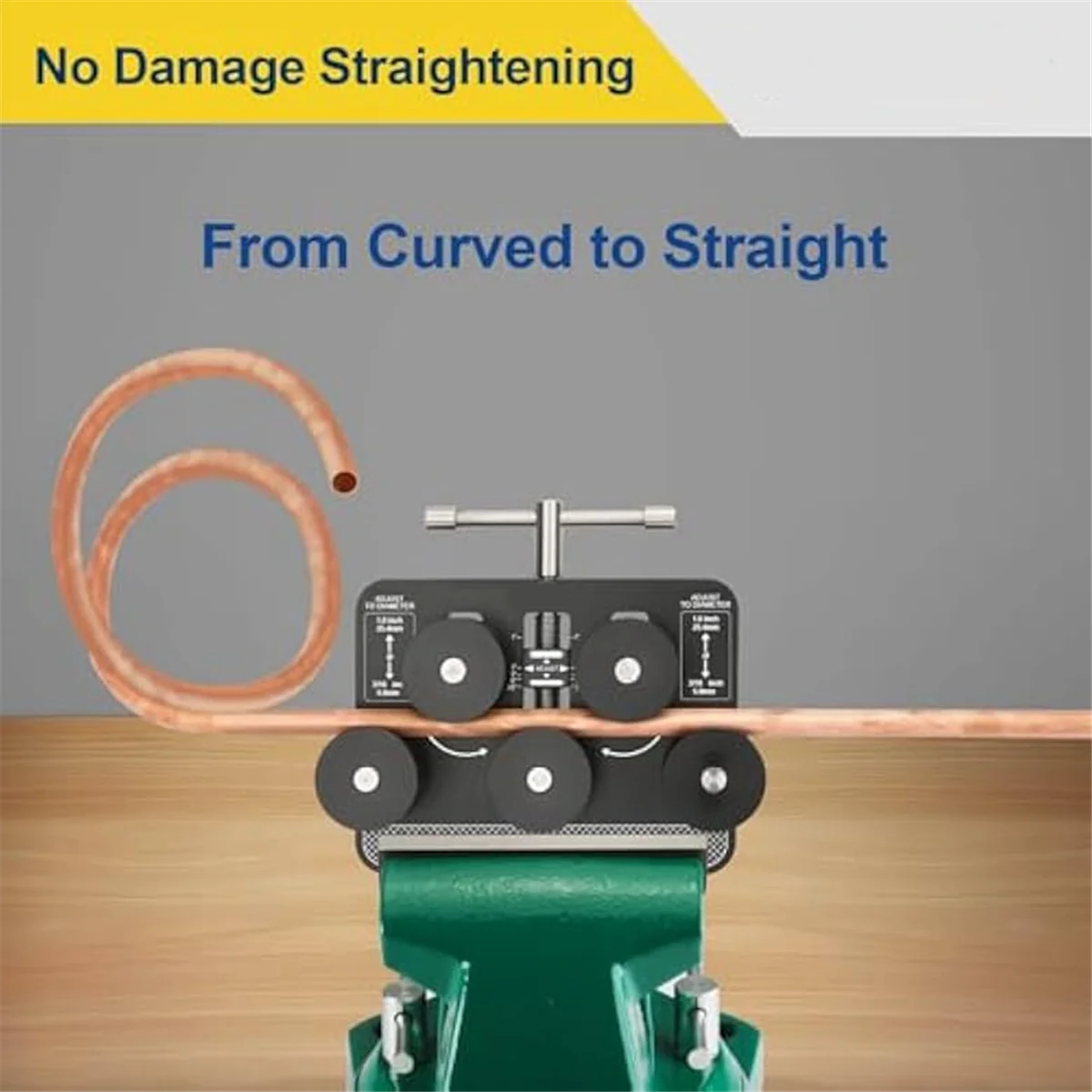 

A002 Tubing Straightener,Brake Line Straightener,Tube Straightener for 3/16-1.0inch Dia,Fuel Line,Soft Aluminum,Copper Tubing