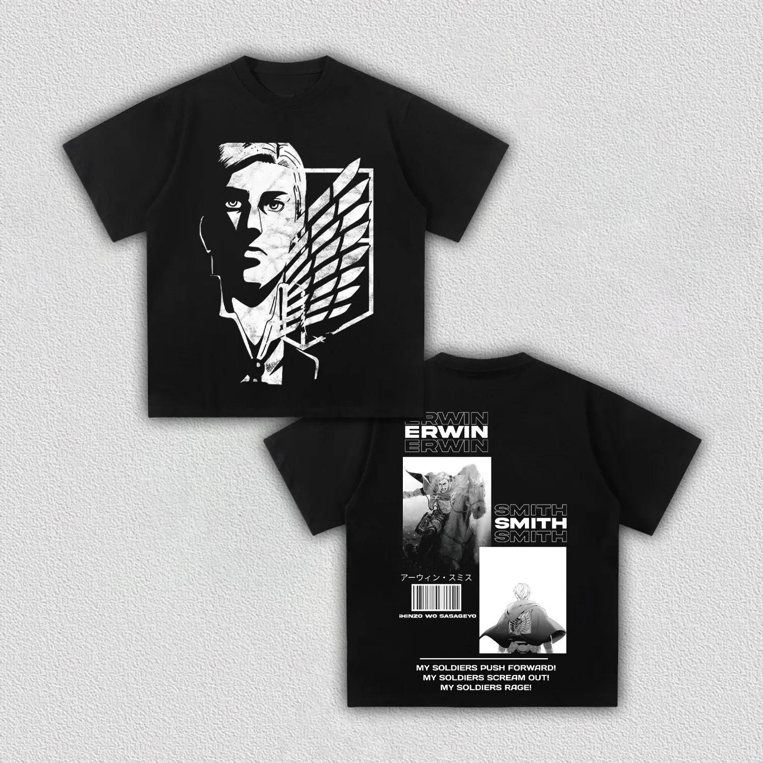 Attack on Titan Erwin Smith Anime Printing T-shirt Men's Clothing Women's 2026 Summer New High Quality Cotton T Shirt