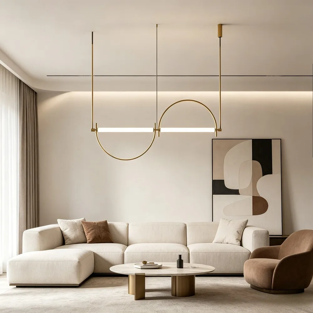 Modern Minimalist Hanging Chandelier for Kitchen Restaurant Dining Table Home Decor Living Room Pendent Lamp Indoor Lighting