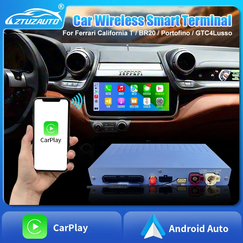 Wireless CarPlay For Ferrari CaliforniaT/BR20 /Portofino/GTC4Lusso 2015-2022 Android Auto Support Camera Mirror-Link Retrofit