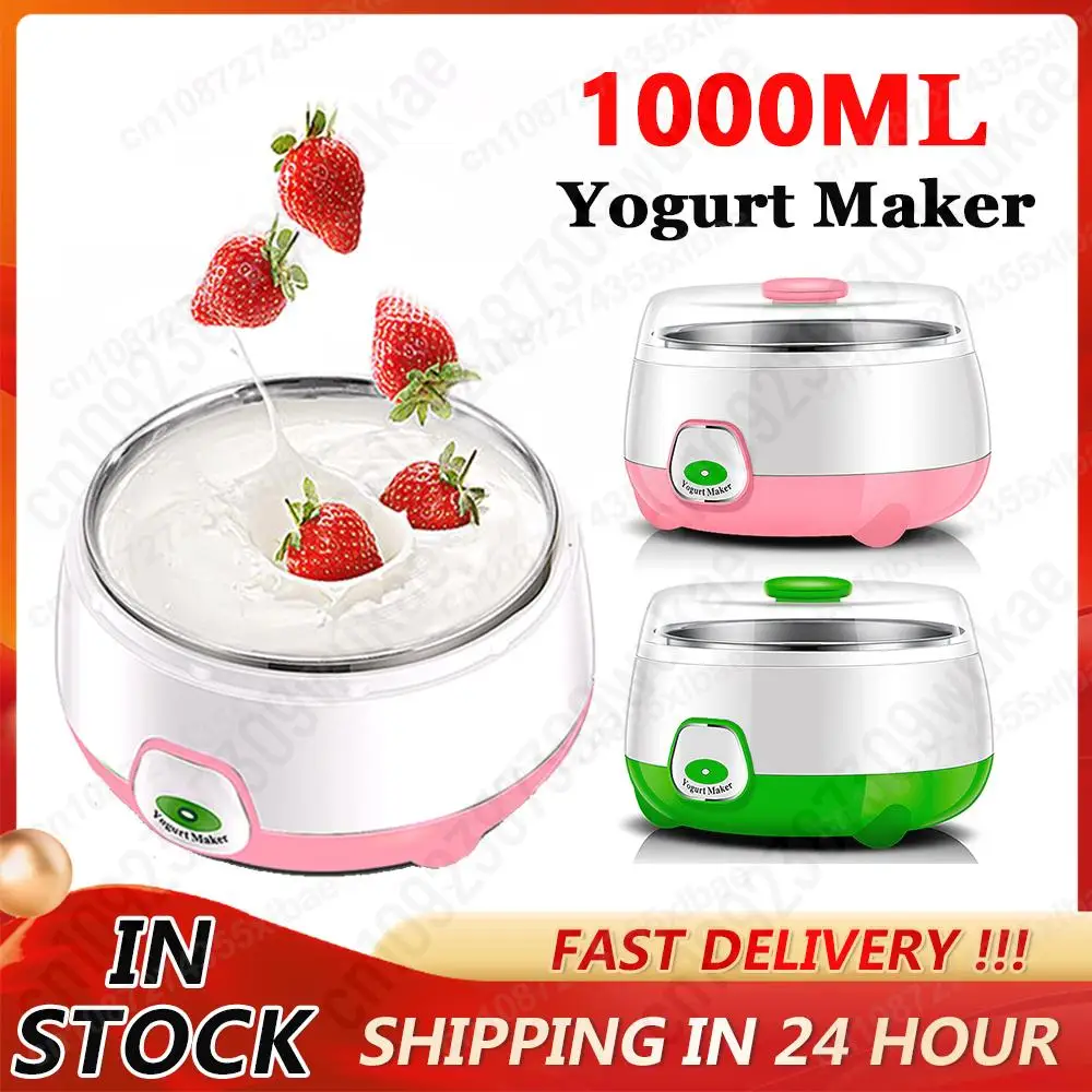 Yogurtera eléctrica de 1L, yogur automático con Control de temperatura constante, máquina de yogur para Yogurt casero Natto