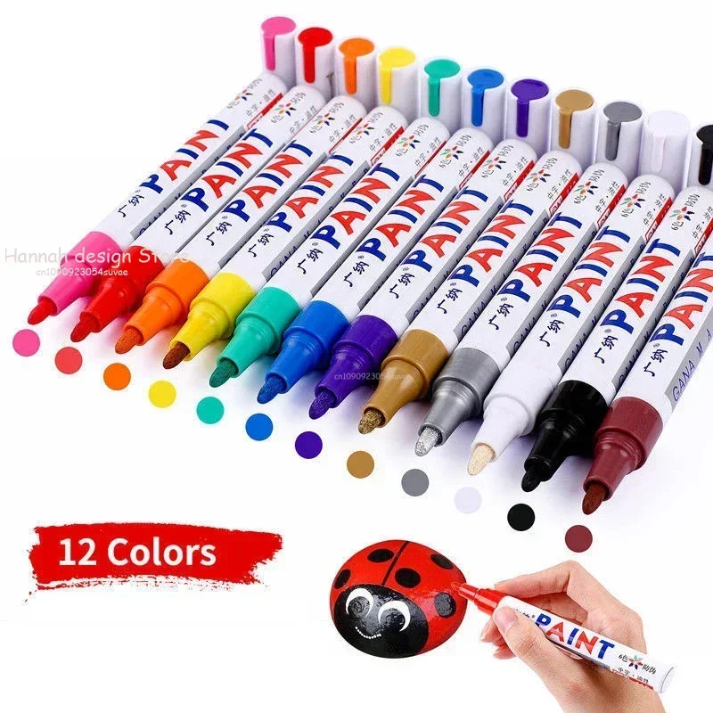 Waterproof Oily Mark Pen DIY Album Graffiti Touch Up Paint Marker Pen Auto Wheel Tyre Permanent Colorful Paint Pen