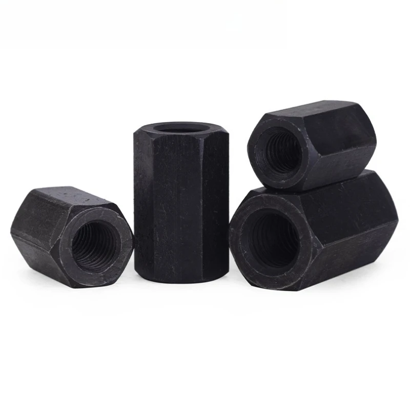 Schwarz 45 # Sechskant-Verlängerungsstange aus Kohlenstoffstahl, Verbindungsstück, Verbindungshülse, Rohrkupplungsmutter M8 M10 M12 M14 M16 M18~M48 – Detail 4