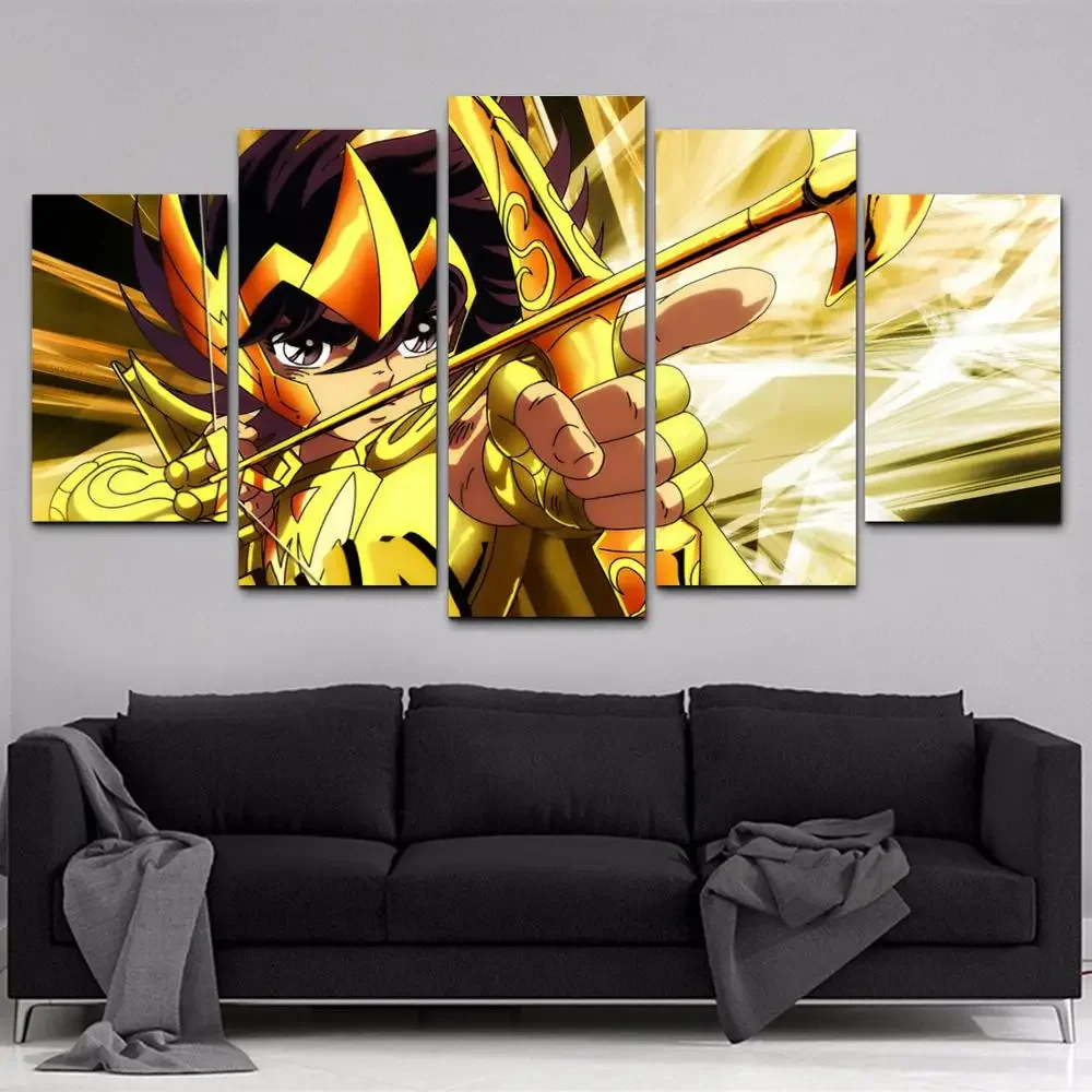 No Framed 5 pieces Saint Seiya Zodiac Knight Modern Home Decor Modular Pictures Canvas Paintings Printed Posters Wall Art