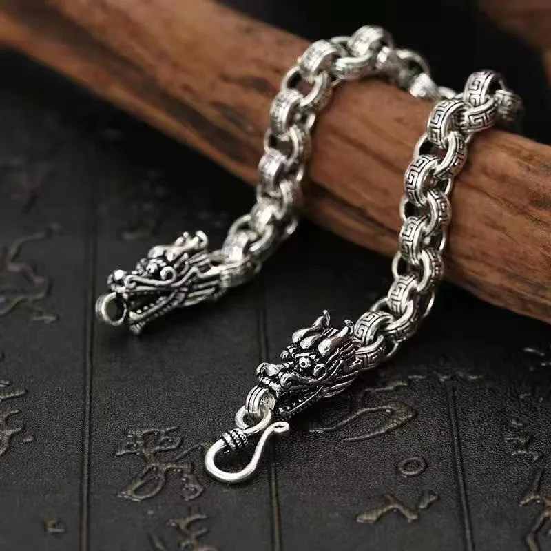 Handmade Faucet Chain S925 Silver Bracelet Men's Trend Personality Retro Silver Chain Men's Bracelet Luxury Birthday Gift