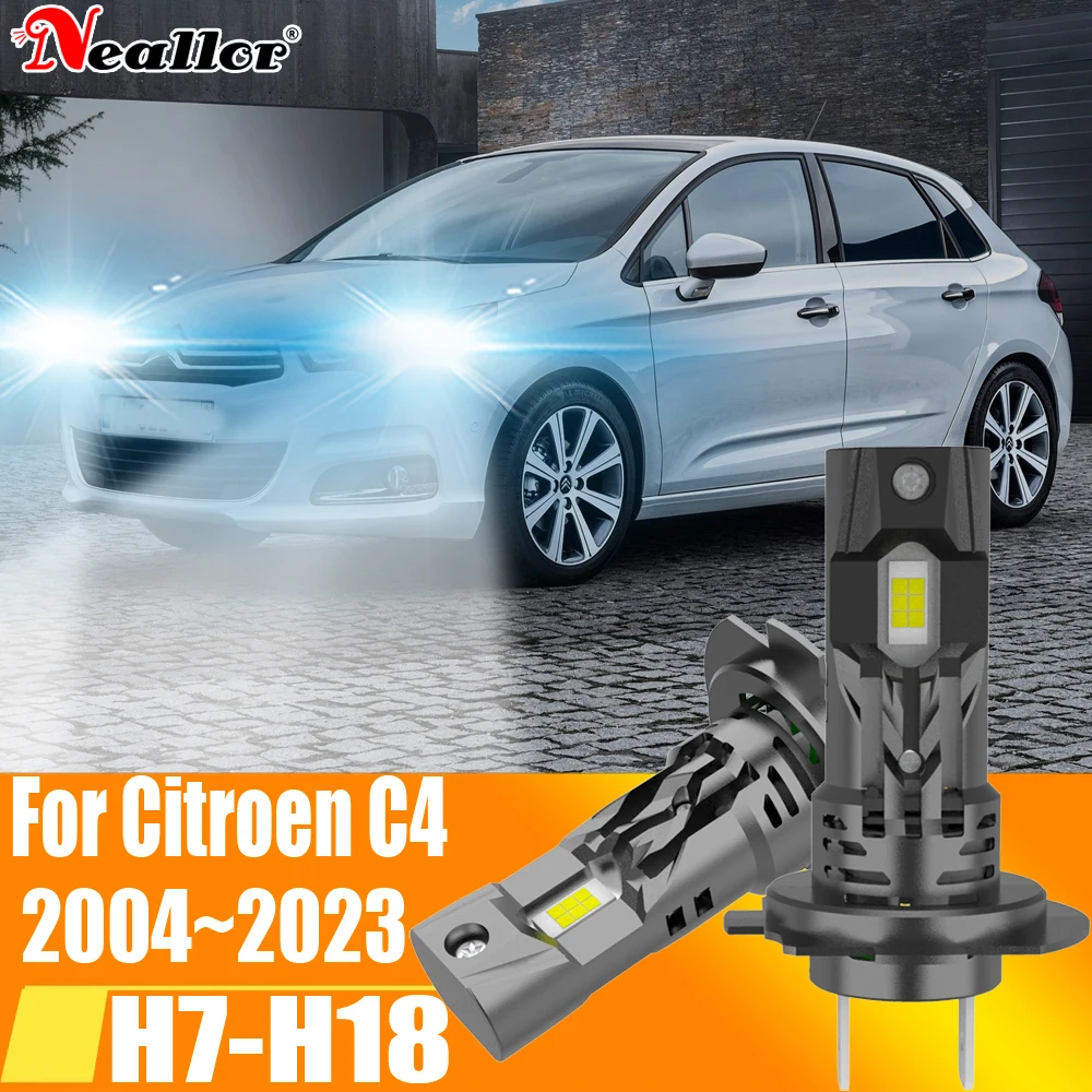 

2 шт., Автомобильные светодиодные лампы H7 Canbus H18 6000K 12 В 55 Вт для Citroen C4 2004 ~ 2023