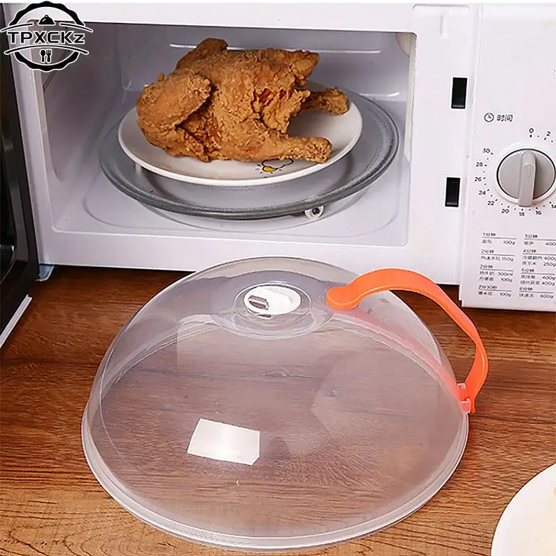 

Food Cover Microwave Oven Dish Plate PP Sealing Lids Transparent Anti-splash Cap Fresh Bowl Cover With Handle Kitchen Tools