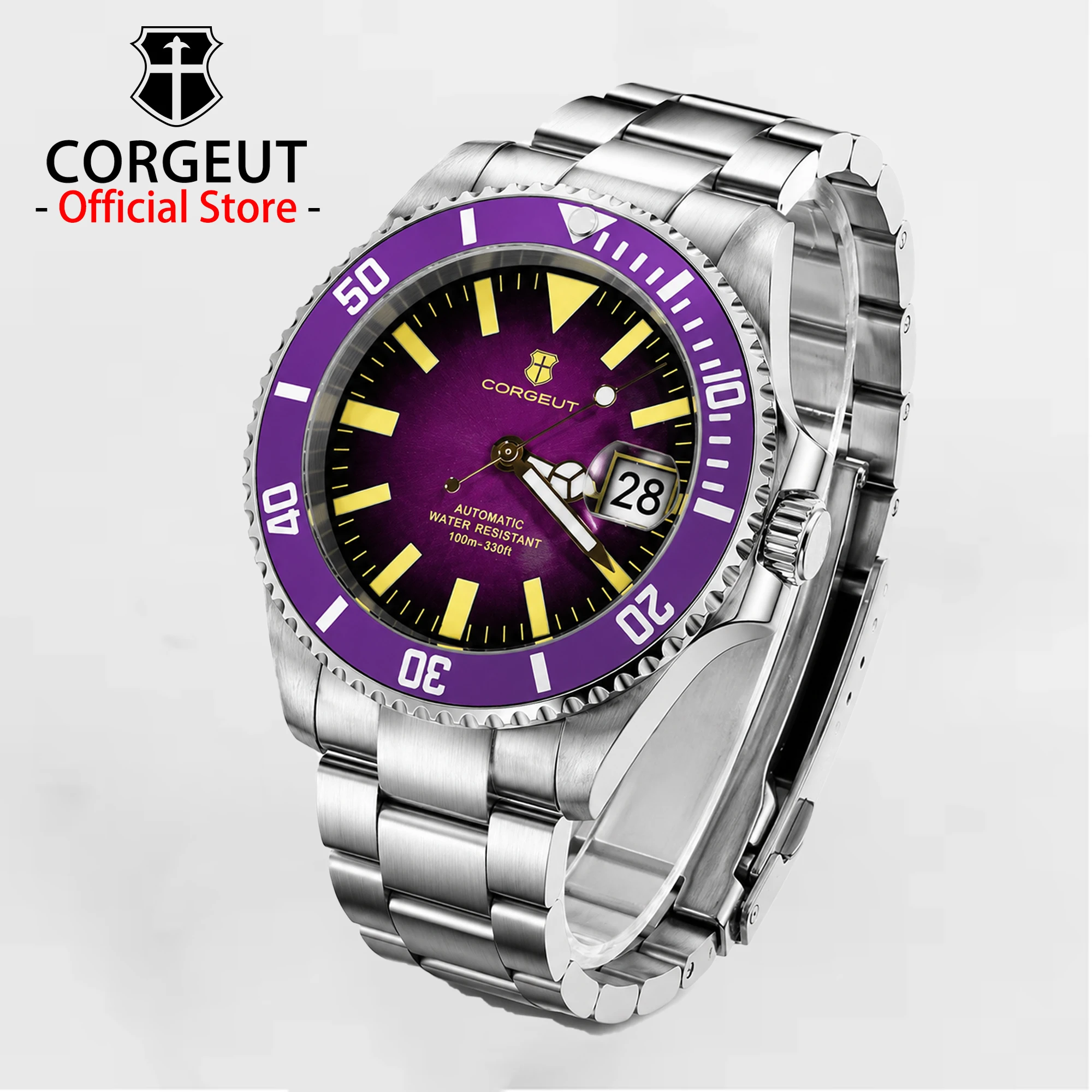 CORGEUT OFFICIAL 40mm NH35 Uhrwerk Luxus Herrenuhren Automatische mechanische Armbanduhr mit Saphirglas für Herren 10Bar Taucheruhr