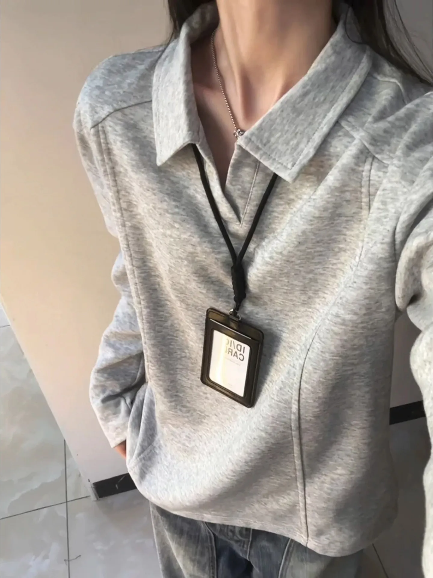 Cleanfit Deconstructed Patchwork Hoodie Men Casual Loose Long Sleeve  Collar T-Shirt Autumn Leisure Top Youth Fashion