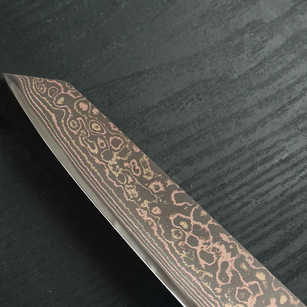 JUMCSONG Tricolor Copper Kiritsuke Blade Blank VG10 Steel Core Kitchen DIY Assembly Accessories Semi-finished Chef Blade Blank view 5