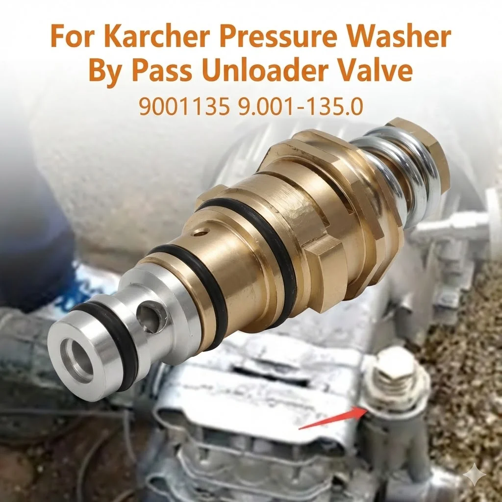 Válvula de Descarga By-Pass Original Karcher 9001135 (9.001-135.0) Peça de Reposição para Bombas de Alta Pressão da Série K
