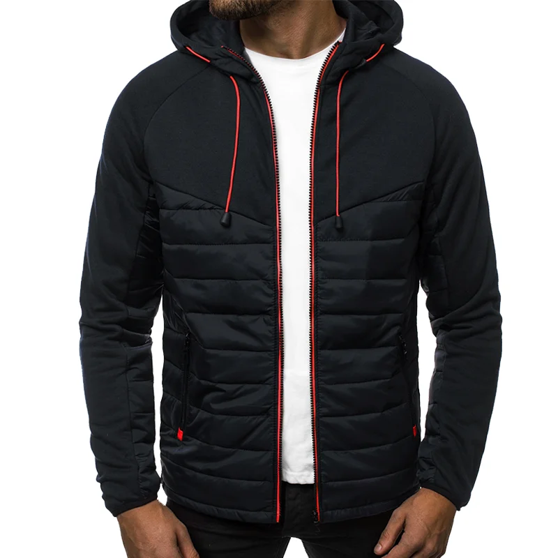 Chaqueta deportiva ajustada con cremallera para hombre, ropa informal para exteriores, abrigo de Color sólido, sudaderas con capucha de empalme, novedad de primavera y otoño, 2024