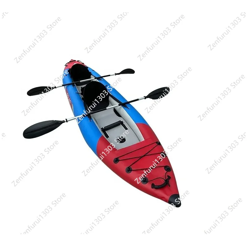 Solar Marine 2 Person Tandem Inflatable Fishing Kayak Includes Aluminum Paddles Pump and Air Mat Floor