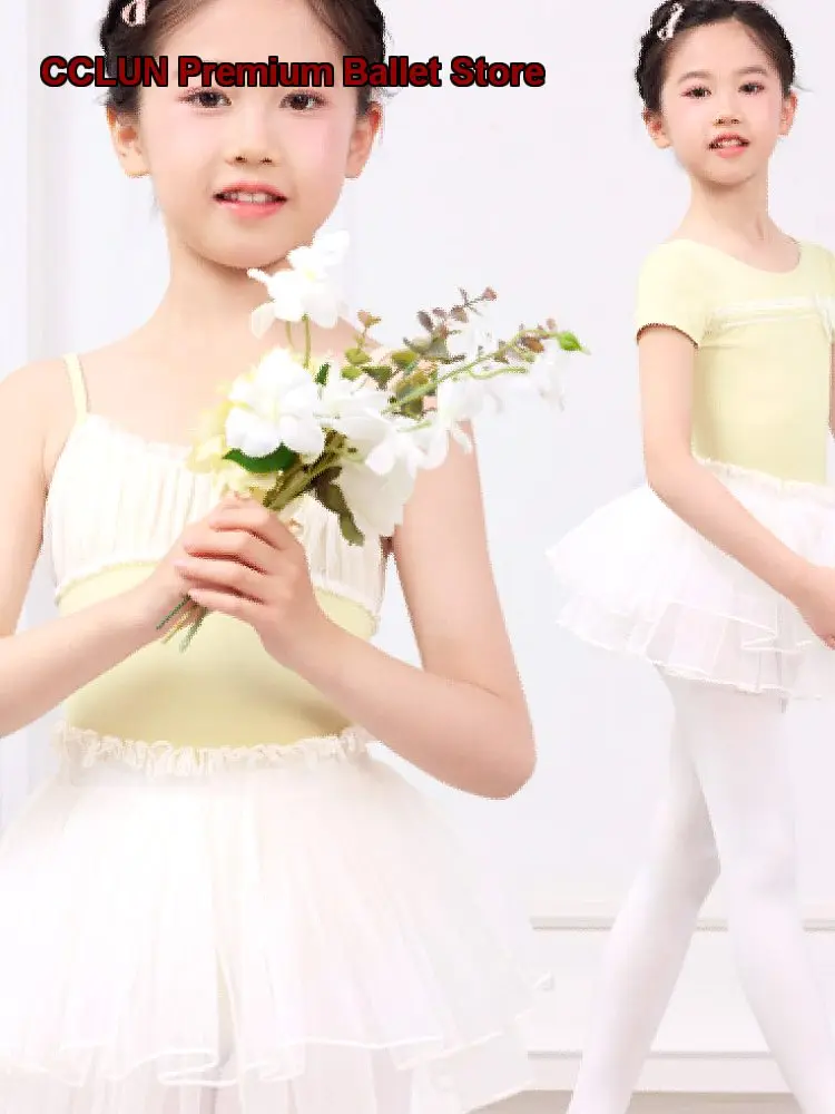 Children's Girls Dance Mesh Princess Practice Jump Half Skirt Girls Short Kids
